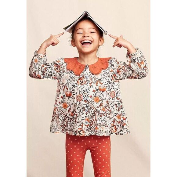 Matilda Jane Heart to Heart Meadow Brook Floral Gauze Collared Blouse 8 - Picture 1 of 8